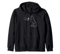 Midnight Cat Touch Magical Bond Line Art Cat Silhouette Sudadera con Capucha