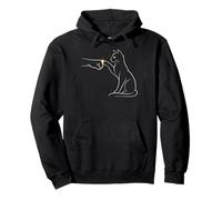 Midnight Cat Touch Magical Bond Line Art Cat Silhouette Sudadera con Capucha