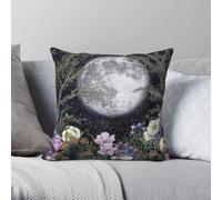 Midnight Garden Glow Moonlight - Funda de almohada de poliéster y lino, terciopelo, con cremallera, decoración para el hogar