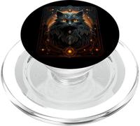Midnight Gaze: El Gato Negro con Ojos Naranjas PopSockets PopGrip para MagSafe