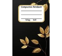 Midnight Gold Leaf Journal: Minimalist 6x9 Lined Notebook with 120 Pages & Gilded Botanical Design