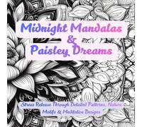 Midnight Mandalas & Paisley Dreams: Stress Release Through Detailed Patterns, Nature Motifs & Meditative Designs
