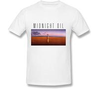 Midnight Oil Band Men's T-Shirt Unisex White Cotton Print tee Shirts L