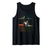 Midnight Skyline Cat Noir Smoking City Night Ilustración Camiseta sin Mangas