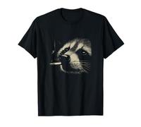 Midnight Smoking Raccoon Dark Urban Vibes Camiseta