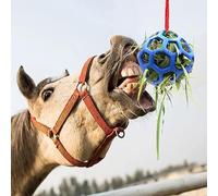 Midnight Suprise Bola colgante azul para caballos - Juguete duradero de TPR para caballos, alimentación lenta, bola para romper el aburrimiento para uso estable y en pastos