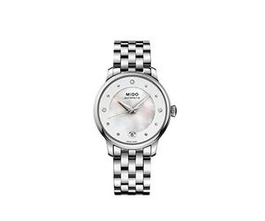 MIDO Baroncelli Lady Day - Reloj suizo automático para mujer - Esfera blanca - Caja de 33 mm - M0392071110600