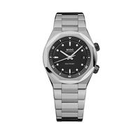 MIDO Multifort 8 Two Crowns - Reloj suizo automático para hombre - Acero inoxidable, caja de 40 mm - Bisel octogonal, Negro, Acero inoxidable, Moderno