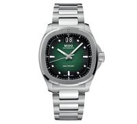 MIDO Multifort TV Big Date - Reloj automático Suizo para Hombre - Acero Inoxidable, Caja de 40 mm, Verde sobre Acero Inoxidable, Moderno