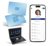 MiDoble Tarjeta de visita digital, toque para compartir, asistente de inteligencia artificial, tarjeta de red alimentada por IA, conéctese con personas, toque NFC o escanee el QR, iPhone y Android