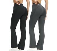 MiDoDo 2 Leggins Mujer Pantalon Yoga Mallas Deporte Leggings Suaves Elásticos de Cintura Alta