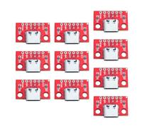MIDOKSTUA 10 piezas tipo C hembra placa PCB USB 3.1 16P a 2.54 mm, conectores de enchufe de alta corriente, módulos de capacitación educativa