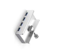 MIDOKSTUA 4 puertos USB 3.0 HUB con fuente de alimentación, adaptador divisor USB tipo clip, divisor múltiple, transmisión de datos de velocidad rápida, concentradores USB portátiles