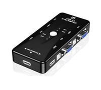 MIDOKSTUA Conmutador KVM USB de resolución 2/4 puertos con salida VGA de 1080P para gestión eficiente de espacios de trabajo KVM