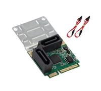 MIDOKSTUA Eficiente tarjeta adaptadora PCIe a SATA3.0 de 2/4 puertos para transferencia de datos de alta velocidad y expansión de almacenamiento, tarjeta de expansión de instalación rápida