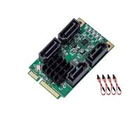 MIDOKSTUA Eficiente tarjeta adaptadora PCIe a SATA3.0 de 2/4 puertos para transferencia de datos de alta velocidad y expansión de almacenamiento, tarjeta de expansión de instalación rápida