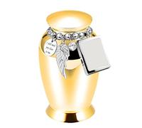 MIDOKSTUA Urna conmemorativa de cenizas para amor duradero y decoraciones, elegante palabra agradecida, tallados con palabras dulces, aleación de aluminio, urna para mascotas