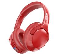 MIDOLA Auriculares Bluetooth sobre la oreja 68H Tiempo de reproducción 6 EQ Auriculares inalámbricos con micrófono HiFi Estéreo Plegable Ligero Deep Bass para Viajes Casa Oficina Teléfono Celular Rojo
