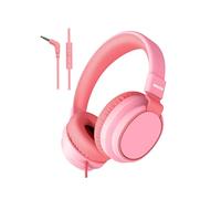 MIDOLA Auriculares para niños para aprendizaje escolar, volumen limitado 85/94 dB, plegables, ligeros, con cable, para niños pequeños, niñas y niños, 3.5 mm para almohadilla, auriculares con micrófono