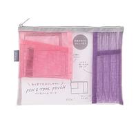 Midori - Bolsa de malla, estuche para bolígrafos, bolsa de herramientas, color rosa