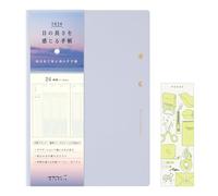 Midori Feel The Length of the Day 2026 B6 - Marcapáginas semanal de edición limitada incluido, morado claro 22399006 (comienza en diciembre de 2025)