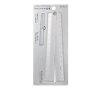 Midori - Regla múltiple de aluminio, 30 cm, color plateado A, plegable, 30 cm