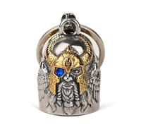 MidSmile Birthstone Odin Vikingo Motocicleta Campanilla: Viking Biker Bell | Llavero de moto Guardian Bell, accesorios para motocicleta, Gremlin Bell regalos para hombres y mujeres