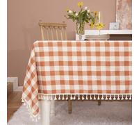 Midsummer Breeze Rustic Gingham Tablecloth Cotton Buffalo Plaid Table Cloth for Fall Thanksgiving Christmas Kitchen Restaurant Holiday Outdoor Picnic