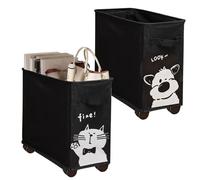 MiDube Carro plegable de 2 piezas con ruedas de tela Oxford con ruedas para oficina, oficina y escuela