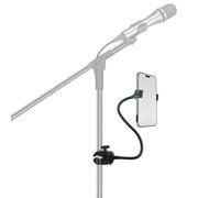MiDube Handyhalter für Mikrofonstativ mit Flexiblem Gooseneck Arm 360° verstellbare Handyhalterung für Bett Kompatibel mit iPhone & Samsung Galaxy für Videoaufnahme & Musikübungen