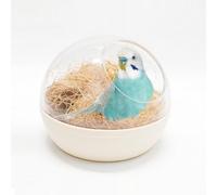 MiDube Nido de pájaros transparente con inserto de fibra de coco, lavable y extraíble, para cacatúas, loros pequeños, canarios