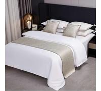 MiDuoHU Camino de Cama - Bufandas Suave y Resistente Estilo Hotel Lujo, con Tejido Jacquard Alta precisión(Silver,50x260cm (for 2m Bed))