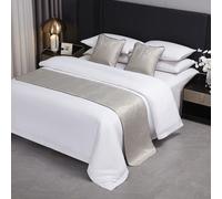 MiDuoHU Camino de Cama colchas Jacquard Alta precisión, Bufandas, Protectores Ropa y Elementos Decorativos para hoteles pensiones(Silver,50x180cm (for 1.2m Bed))