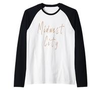 Midwest City Oklahoma Diseño Elegante Vintage Camiseta Manga Raglan