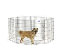 MidWest Homes for Pets - 544-36 Parque de ejercicio y juego para perros y mascotas, metálico, plegable, con puerta, estacas de anclaje, ofrece 1,5 m de espacio para jugar, 91 cm de altura, zinc dorado