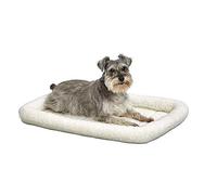 MidWest Homes for Pets modelo 40230 Cama para perros y gatos de forro polar blanco, longitud de 76,2 cm, cómoda cama para perros con cabezal, para jaulas de perro de 76,2 cm de largo, color blanco