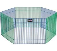 MidWest Homes for Pets - Corralito para mascotas pequeñas, 0,55 m2 de espacio de juego, 81 x 81 x 3,8 cm, tamaño pequeño, modelo 100-15, azul y verde