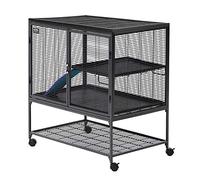 MidWest Homes for Pets Critter Nation modelo 161 Jaula de lujo para animales pequeños, 1 piso, montada mide 91,44 x 60,96 x 62,23 cm (largo x ancho x alto), color gris cuarzo
