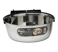 MidWest Homes for Pets - Cuenco de acero inoxidable para alimentos o agua, capacidad para 1,9 L, se monta en jaulas de alambre, diseño sin puntas, resistente al óxido, para perros y gatos grandes