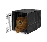 MidWest Homes for Pets - Funda para jaula de perro intermedio, poliéster, color negro, se adapta a la mayoría de jaulas de 91 cm, lavable a máquina, reduce los ladridos y la masticación