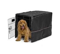 MidWest Homes for Pets - Funda para jaula de perro mediano de poliéster, color negro, se adapta a la mayoría de jaulas de 76 cm, lavable a máquina, reduce los ladridos y la masticación