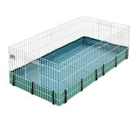 MidWest Homes for Pets Guinea Habitat 171GH - Jaula para cobayas, base de lona de PVC lavable, lados seguros, montaje sin herramientas, jaula ampliable para animales pequeños