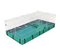 MidWest Homes for Pets Guinea Habitat modelo 171GHP Jaula para cobayas, con panel superior y panel divisor, color blanco y verde, 119,38 x 60,96 x 35,56 cm (largo x ancho x alto)