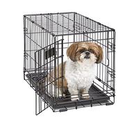 MidWest Homes for Pets iCrate modelo 1522 Jaula para perros recién óptimizada, con una sola puerta, bandeja a prueba de fugas, patas protectoras longitud de 58,42 cm, color negro