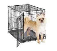 MidWest Homes for Pets iCrate modelo 1524 Jaula para perros recién óptimizada, con una sola puerta, bandeja a prueba de fugas, patas protectoras longitud de 60,96 cm, color negro