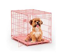 MidWest Homes for Pets iCrate modelo 1524PK Jaula para perros recién óptimizada, con una sola puerta, bandeja a prueba de fugas, patas protectoras longitud de 60,96 cm, color rosa