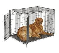 MidWest Homes for Pets iCrate modelo 1542DDU Jaula para perros recién óptimizada, con doble puerta, bandeja a prueba de fugas, patas protectoras longitud de 106,68 cm, color negro