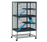 MidWest Homes for Pets - Jaula doble Critter Nation para animales pequeños, 4 niveles, incluye bandeja, estante, rampa y cubierta, para ratas, hurones, chinchillas y petauros del azúcar.