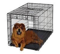 Midwest Homes for Pets Ovation Modelo 1936 Jaula Plegable metálica para Perros, tamaño Mediano y Longitud de 91,44 cm, con una Sola Puerta, Color Negro, para Perros medianos