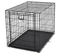 MidWest Homes for Pets - Jaula Large Ovation patentada de 106 cm para perros, de una puerta, plegable para ahorrar espacio, bandeja antifugas, panel divisor, color negro
